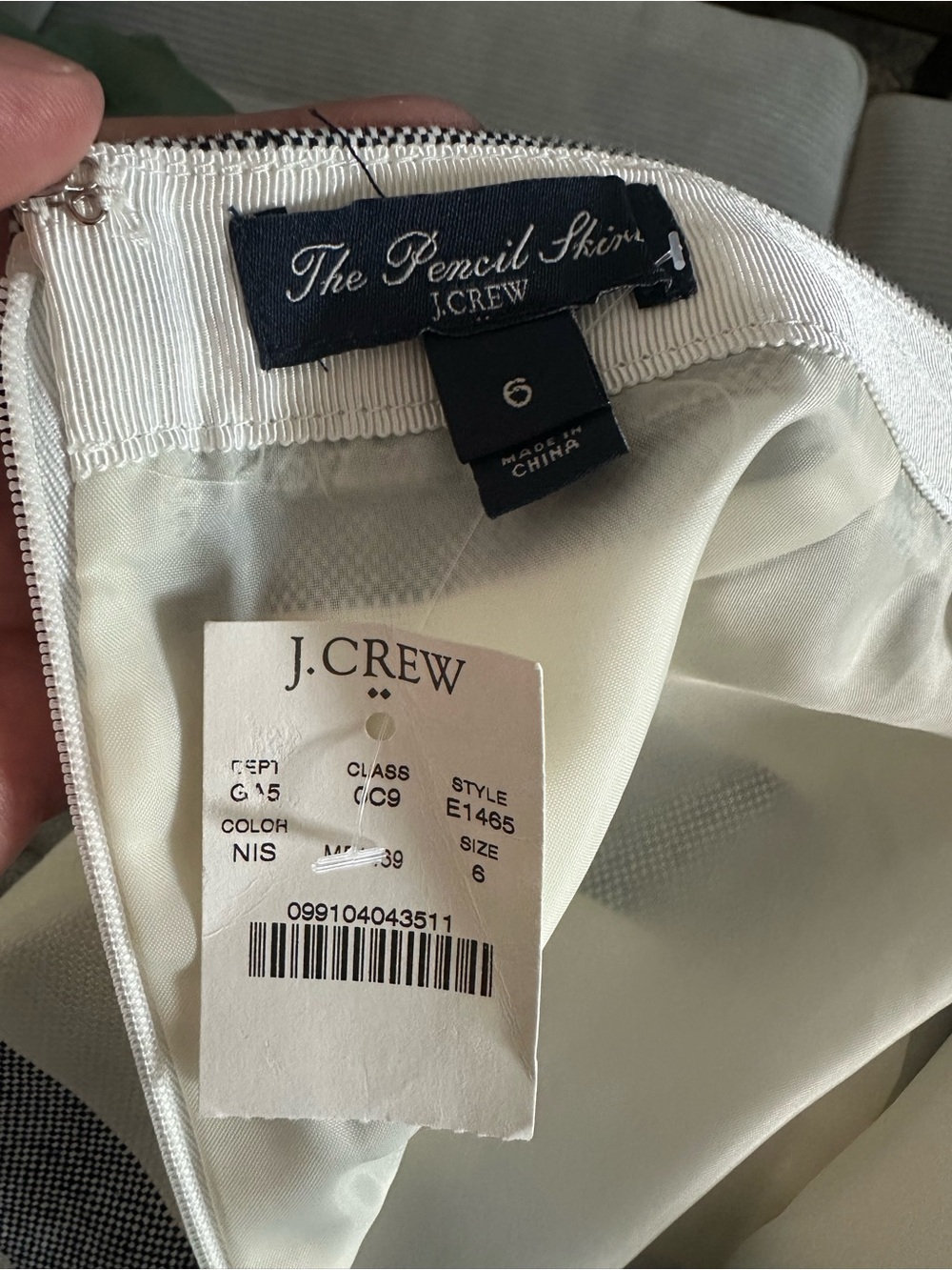 J. Crew Navy and White Striped A-Line Linen Skirt - Picture 5 of 6